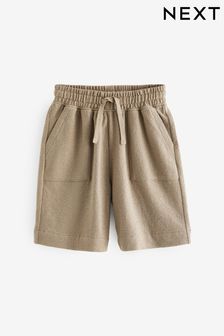 Taupe - Pantaloni scurți texturați din jerseu (3-16ani) (128632) | 74 LEI - 116 LEI