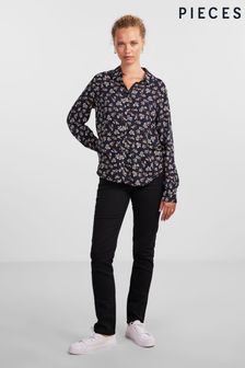 PIECES Blue Ditsy Floral Printed Shirt (128637) | €46