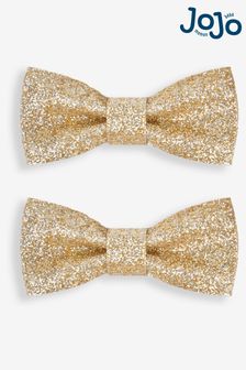 JoJo Maman Bébé Gold 2-Pack Glitter Bows (128769) | AED33