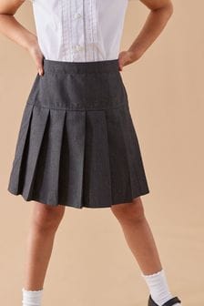 Grey Regular Waist Pleat Skirts 2 Pack (3-16yrs) (129814) | OMR6 - OMR11