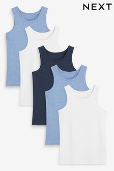 Blue/Grey Vests 5 Pack (1.5-16yrs) (130450) | INR 1,268 - INR 1,764