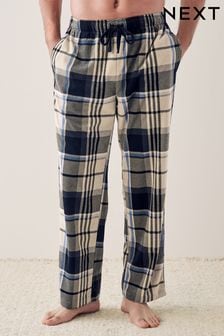 Stone Check Open Hem Cosy Textured Long Pyjama Bottoms (130491) | $28