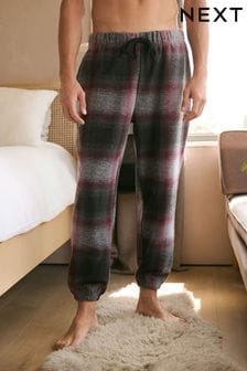 Grey/Red Cosy Brushed Check Pyjama Bottoms (130601) | $40