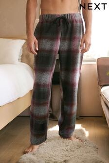 Grey/Red Cosy Brushed Check Pyjama Bottoms (130601) | $40