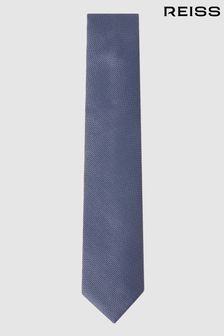 Reiss Airforce Blue Ceremony Textured Silk Blend Tie (130622) | 367 SAR