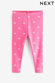 Bright Pink Rainbow Rib Jersey Leggings (3mths-7yrs) (131346) | €7 - €10