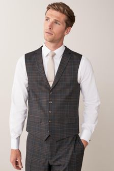 Navy/Tan Check Suit: Waistcoat (132071) | 64 €
