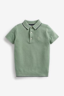 Textured Knitted Polo Shirt (3-16yrs)
