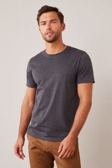 Charcoal Grey Marl Regular Fit Essential Crew Neck T-Shirt (132180) | €9