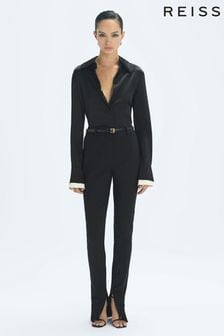 Reiss Black Jean Atelier Super Skinny Fit Trousers (132329) | OMR184