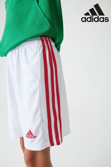 adidas White/Blue/Red Junior Squad 21 Shorts (132402) | SGD 20