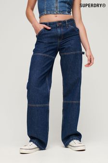 Superdry Blue Mid Rise Denim Carpenter Trousers (132726) | OMR34