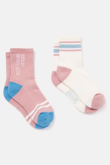 Joules Girls' Volley Tennis Ankle Socks (2 Pack)