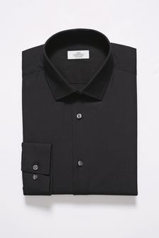 Black Regular Fit Single Cuff Next Easy Care Shirt (134019) | €10