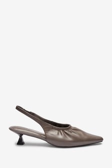 Taupe Brown Forever Comfort® Chisel Ruched Slingbacks (134149) | 17 €