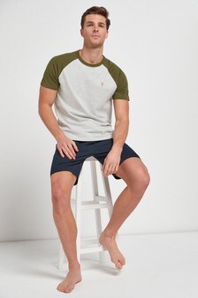 סט פיג'מה עם שרוולים אמריקאיים  