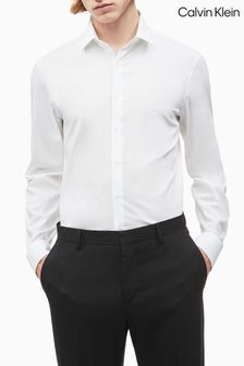 White - Calvin Klein Slim Stretch Poplin Shirt (134794) | BGN223