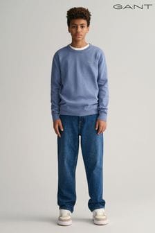 Muscari Blau - Gant Klassischer Baumwollpullover mit Schildlogo (135132) | 54 €