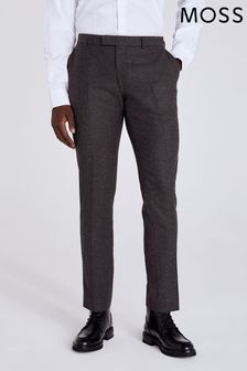 MOSS Slim Fit Brown Herringbone Brown Trousers (135143) | 69 €