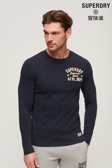 Superdry Blue Vintage Athletic Long Sleeve T-Shirt (135438) | AED250