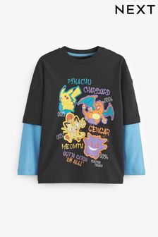 Black/Teal Blue Pokémon Long Sleeve T-Shirt (4-16yrs) (135507) | $24 - $33