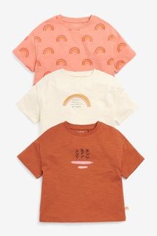 Rust Brown 3 Pack Rainbow T-Shirts (3-16yrs) (135966) | 6,330 Ft - 9,050 Ft
