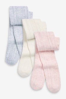 Pink/Grey 3 Pack Baby Tights (0mths-2yrs) (136510) | ₪ 43