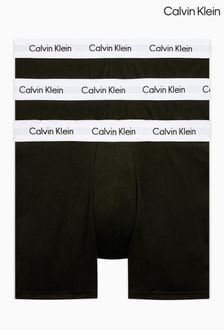 ブラック / ホワイト - Calvin Klein コットン ストレッチ ボクサーブリーフ 3 枚組 (136515) | ￥7,400