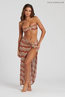 South Beach Natural Crochet Beach Skirt With Decal (137245) | ₪ 151