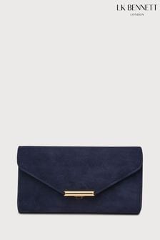 LK Bennett Blue Lucy Clutch Bag With Flap Detail (137378) | $307