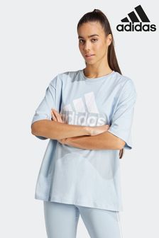 Modra - Adidas s kratkimi rokavi in velikim logotipom v fantovskem stilu Sportswear Essentials (137455) | €26