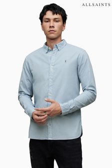 Blau - AllSaints Hawthorne Hemd mit langen Ärmeln (137640) | 139 €