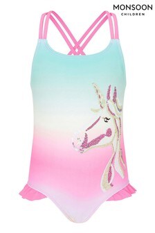 Maillot de bain Monsoon imprimé licorne multicolore à sequins