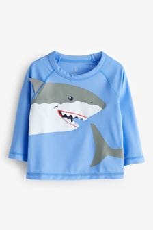 Gap Blue Shark Long Sleeve Baby Rash Vest (6mths-5yrs) (138012) | Kč795