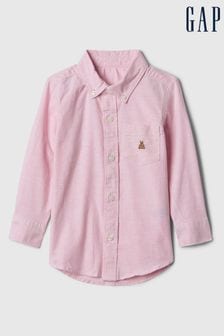 Gap Pink Oxford Brannan Bear Long Sleeve Shirt (6mths-5yrs) (138035) | €20.50