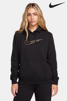 Schwarz - Nike Premium Kapuzensweatshirt in Loose Fit mit Metallic-Swoosh (138201) | 101 €