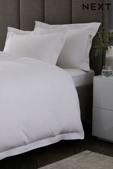 White Oxford Edge Cotton Rich Oxford Duvet Cover and Pillowcase Set (138927) | AED110 - AED242