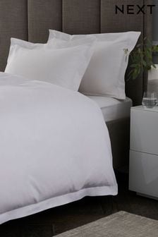 White Oxford Edge Cotton Rich Oxford Duvet Cover and Pillowcase Set (138927) | SGD 42 - SGD 92