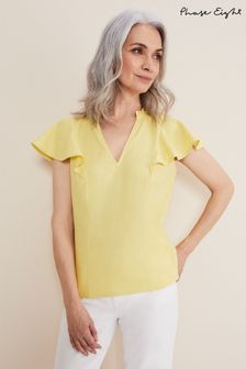 Phase Eight Yellow Ines Linen Top (139199) | €27
