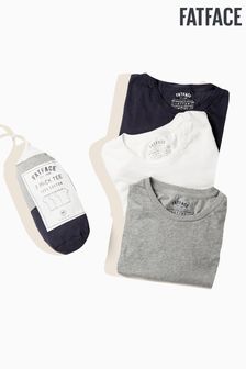 FatFace Navy Blue/White/Grey Crew T-Shirts 3 Pack (139398) | KRW65,700