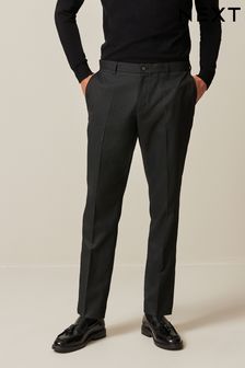 Črna - Ozek kroj - Teksturirane elegantne hlače (139582) | €26