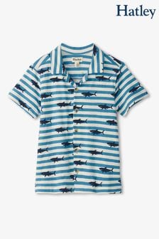 Hatley Printed Jersey Button Down Revere Collar Shirt (139664) | kr400
