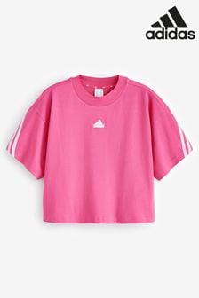 Rosa - adidas Sportswear Future Icons T-Shirt mit 3 Streifen (139829) | 44 €