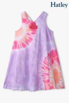 Hatley Purple Summer Tie Dye Trapeze Dress (139877) | kr460
