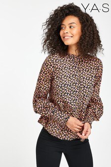 Chemisier Y.A.S Sustainable Nanna noir à fleurs