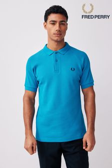 Albastru oceanic - Fred Perry Rib Detail Textured Polo Shirt (140038) | 634 LEI