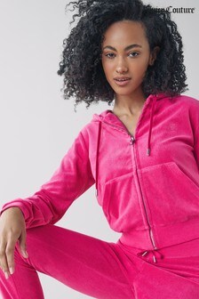 Sweat à capuche Juicy Couture en tissu éponge effet velours à fermeture zippée