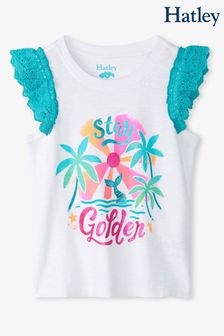 Hatley Stay Golden Ruffle Sleeve Tank White Top (141002) | 1,144 UAH