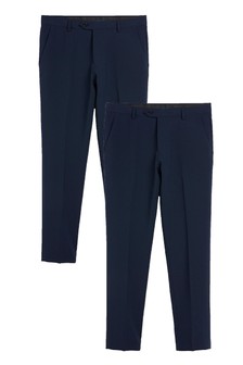 Navy Blue Skinny Fit Trousers 2 Pack (141883) | ₪ 75