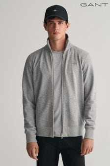 Grau - Gant Shield Sweatshirt mit Reißverschluss (142003) | 187 €